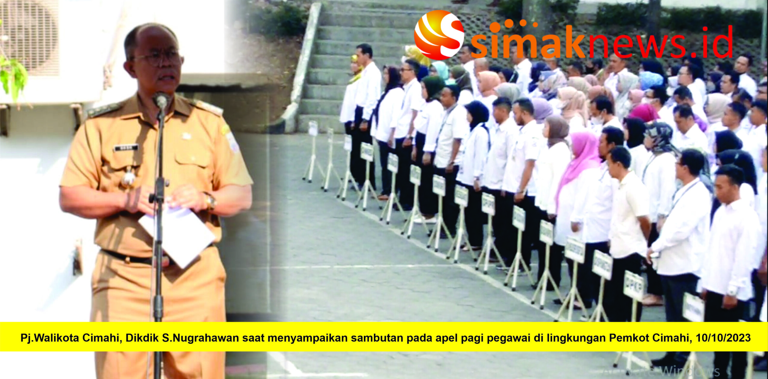 Pj.Walikota Cimahi, Dikdik S.Nugrahawan pada apelpagi ASN Pemkot Cimahi,10/10
