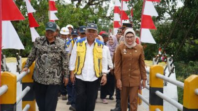 Menteri PUPR Basuki Hadimuljono Resmikan Jembatan Gantung Baleraja