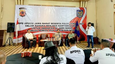 Ciptakan Kamtibmas Jelang Pencoblosan, DPD APDESI Bersama Polda Jabar Gelar Deklarasi Pemilu Damai 2024