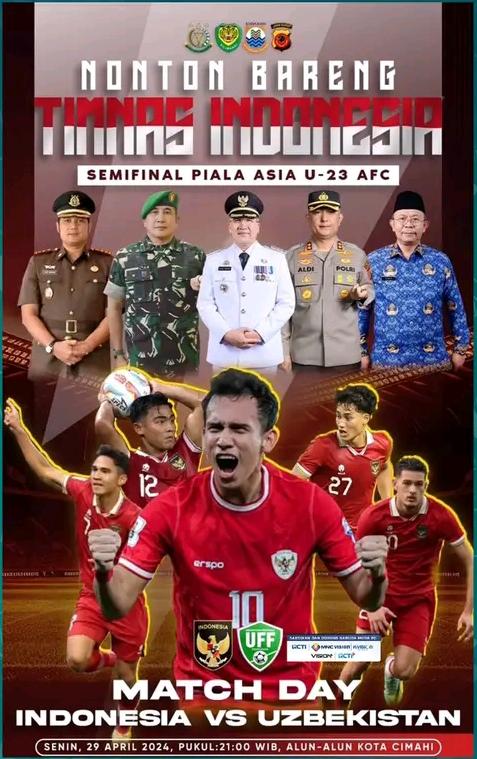 Nonton Bareng Semi Final Piala Asia U-23 Bersama Forkopimda Kota Cimahi