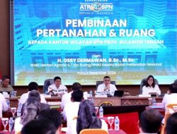 Kunjungi Kanwil BPN Provinsi Sulteng, Wamen Ossy Dermawan Berikan Solusi Percepatan Pelayanan Publik